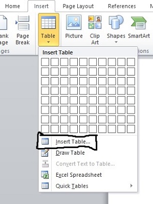 cara membuat tabel di microsoft word